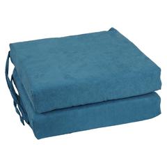 Blazing Needles Indoor 16" x 16" Microsuede Chair Cushion, Teal