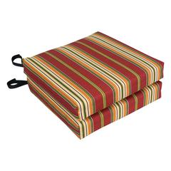 16-inch Outdoor Cushion, Kingsley Stripe Ruby