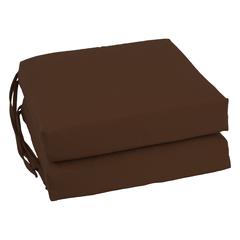 Blazing Needles Indoor 16" x 16" Twill  Chair Cushion, Chocolate