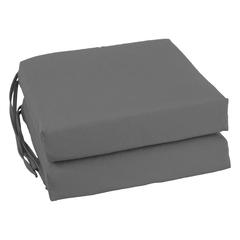 Blazing Needles Indoor 16" x 16" Twill  Chair Cushion, Steel Grey