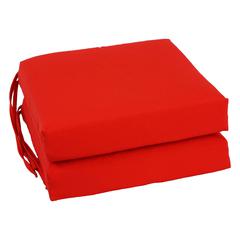 Blazing Needles Indoor 16" x 16" Twill  Chair Cushion, Red