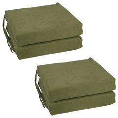 Blazing Needles Set of 4 Indoor Microsuede Chair Cushions, Hunter Green