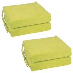 Blazing Needles Set of 4 Indoor Microsuede Chair Cushions, Mojito Lime