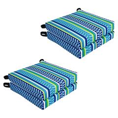 Set of 4 Outdoor Chair Cushions, Pike Azure