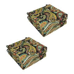 Set of 4 Outdoor Chair Cushions, Hadia Franco Noir