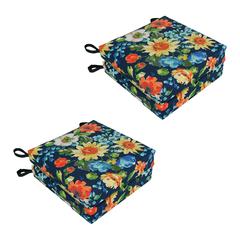 Set of 4 Outdoor Chair Cushions, Alfinia Fresco Caspian