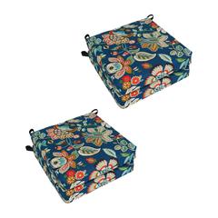 Set of 4 Outdoor Chair Cushions, Telfair Peacock