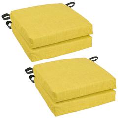 Set of 4 Outdoor Chair Cushions, Lemon