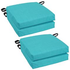 Set of 4 Outdoor Chair Cushions, Aqua Blue