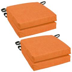 Set of 4 Outdoor Chair Cushions, Tangerine Dream