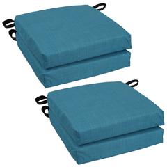 Set of 4 Outdoor Chair Cushions, Sea Blue