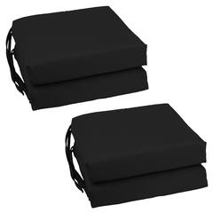 Blazing Needles Set of 4 Indoor Twill Chair Cushions, Black