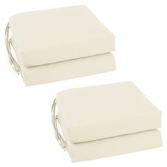 Blazing Needles Set of 4 Indoor Twill Chair Cushions, Natural