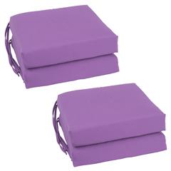 Blazing Needles Set of 4 Indoor Twill Chair Cushions, Grape