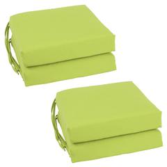 Blazing Needles Set of 4 Indoor Twill Chair Cushions, Mojito Lime