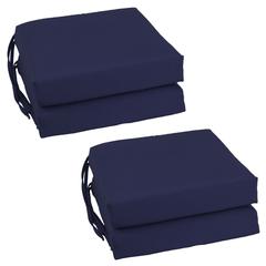 Blazing Needles Set of 4 Indoor Twill Chair Cushions, Navy