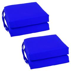 Blazing Needles Set of 4 Indoor Twill Chair Cushions, Royal Blue