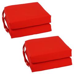 Blazing Needles Set of 4 Indoor Twill Chair Cushions, Red
