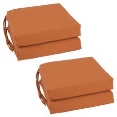 Blazing Needles Set of 4 Indoor Twill Chair Cushions, Spice