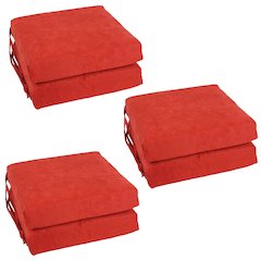 16-inch Premium Solid Polyester Indoor Square Chair Cushions (Set of 6)