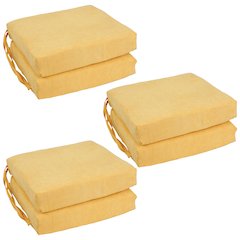 16-inch Premium Solid Polyester Indoor Square Chair Cushions (Set of 6)