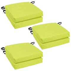 16-inch Spun Polyester Solid Outdoor Square Chair Cushions (Set of 6)