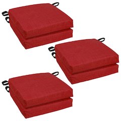 16-inch Spun Polyester Solid Outdoor Square Chair Cushions (Set of 6)