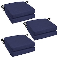 16-inch Spun Polyester Solid Outdoor Square Chair Cushions (Set of 6)