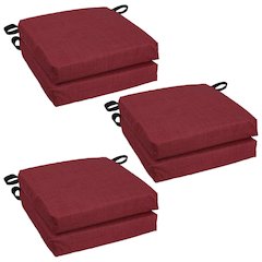 16-inch Spun Polyester Solid Outdoor Square Chair Cushions (Set of 6)