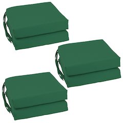 16-inch Twill Indoor Square Chair Cushions (Set of 6)