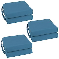 16-inch Twill Indoor Square Chair Cushions (Set of 6)