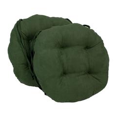 16-inch Solid Micro Suede Round Tufted Chair Cushions (Set of 2)