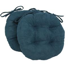 16-inch Solid Microsuede Round Tufted Chair Cushions (Set of 2)  916X16RD-T-2CH-MS-TL