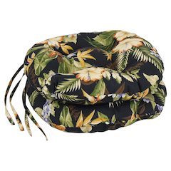16-inch Spun Polyester Patterned Outdoor Round Tufted Chair Cushions (Set of 2)