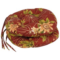 16-inch Spun Polyester Patterned Outdoor Round Tufted Chair Cushions (Set of 2)