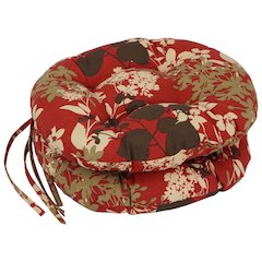 16-inch Spun Polyester Patterned Outdoor Round Tufted Chair Cushions (Set of 2)
