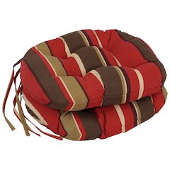 16-inch Spun Polyester Patterned Outdoor Round Tufted Chair Cushions (Set of 2)