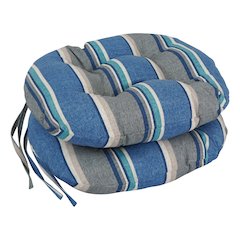 16-inch Spun Polyester Patterned Outdoor Round Tufted Chair Cushions (Set of 2)