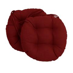 16-inch Spun Polyester Solid Outdoor Round Tufted Chair Cushion