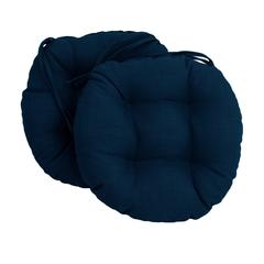 16-inch Spun Polyester Solid Outdoor Round Tufted Chair Cushion