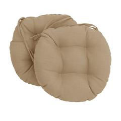 16-inch Spun Polyester Solid Outdoor Round Tufted Chair Cushion