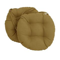 16-inch Spun Polyester Solid Outdoor Round Tufted Chair Cushion