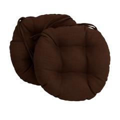 16-inch Spun Polyester Solid Outdoor Round Tufted Chair Cushion