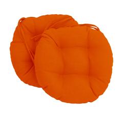 16-inch Spun Polyester Solid Outdoor Round Tufted Chair Cushion