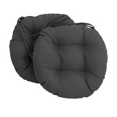 16-inch Spun Polyester Solid Outdoor Round Tufted Chair Cushion
