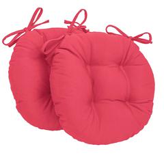 16-inch Solid Twill Round Tufted Chair Cushions (Set of 2)