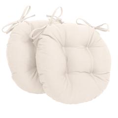 16-inch Solid Twill Round Tufted Chair Cushions (Set of 2)