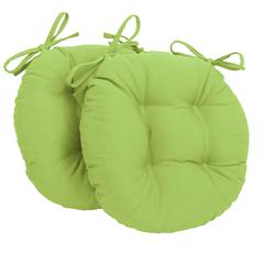 16-inch Solid Twill Round Tufted Chair Cushions (Set of 2)
