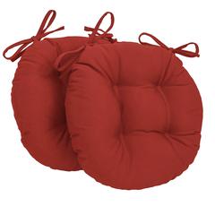 16-inch Solid Twill Round Tufted Chair Cushions (Set of 2)
