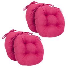16-inch Solid Micro Suede Round Tufted Chair Cushions (Set of 4)